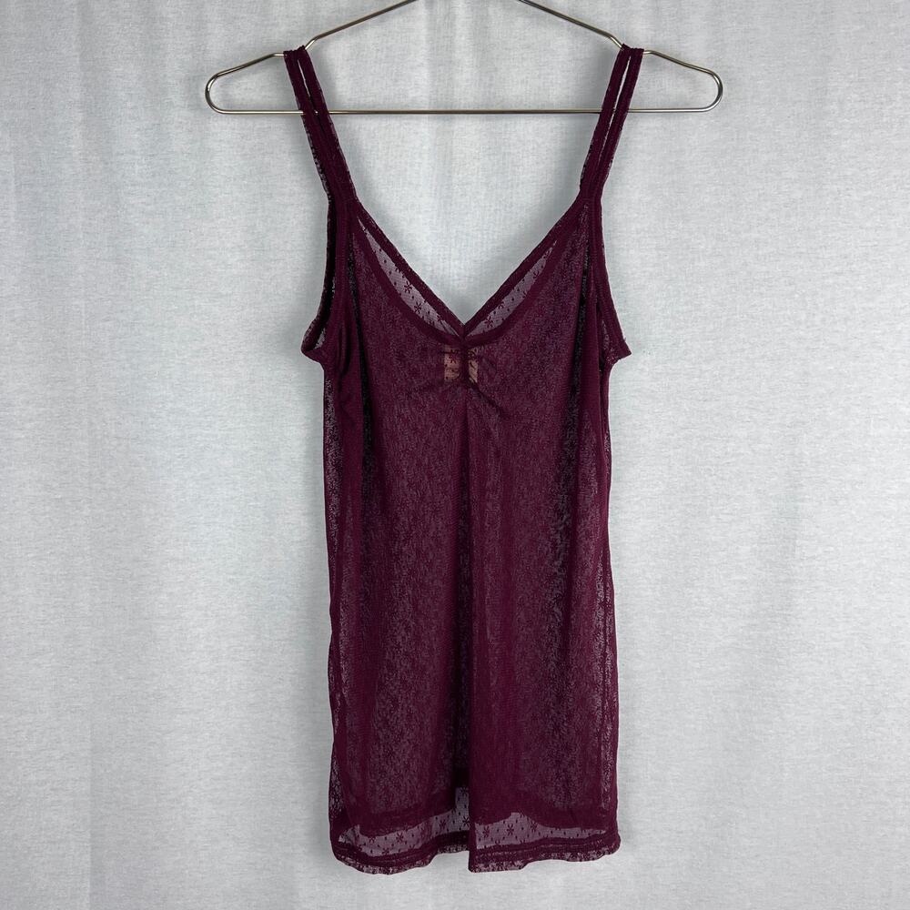 Vintage Y2K Hollister Sheer Tank Top Juniors Mesh Floral Fairy Goth Whimsigoth